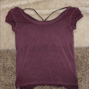 american eagle purple short sleeve top